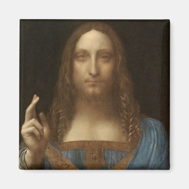 Leonardo da Vinci's Salvator Mundi (Jesus Kristus) Magnet (Framsidan)