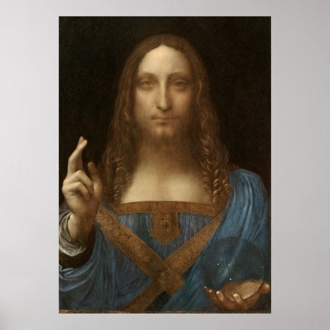 Leonardo da Vinci's Salvator Mundi (Jesus Kristus) Poster (Framsidan)