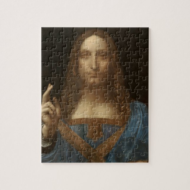 Leonardo da Vinci's Salvator Mundi (Jesus Kristus) Pussel (Vertikal)