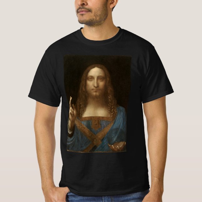Leonardo da Vinci's Salvator Mundi (Jesus Kristus) T Shirt (Framsida)