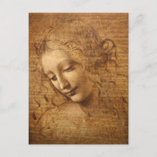 Leonardo da Vinci's Scapigliata, chef för en kvinn Vykort