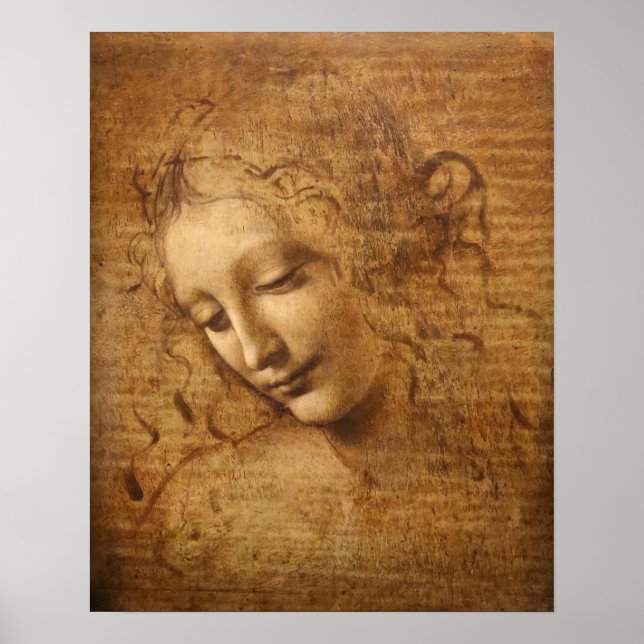 Leonardo da Vincis Scapigliata, Kvinnohuvud Poster (Framsidan)