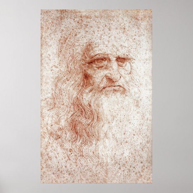 Leonardo da Vinci's Self-porträtt (1512) Poster (Framsidan)