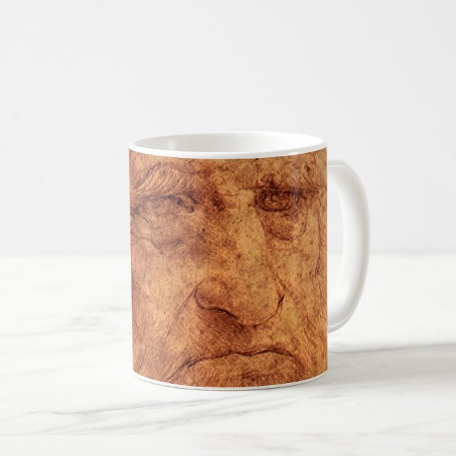 Leonardo da Vincis Självporträtt, Renaissance Art Kaffemugg (Framsida höger)