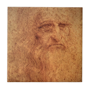 Leonardo da Vincis Självporträtt, Renaissance Art Kakelplatta