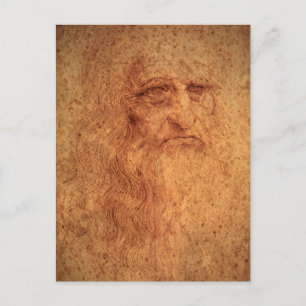 Leonardo da Vincis Självporträtt, Renaissance Art Vykort