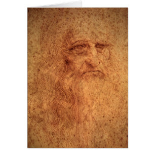 Leonardo da Vincis Självporträtt, Renässanskonst Hälsningskort