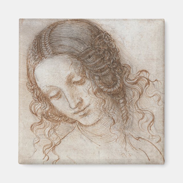 Leonardo da Vincis Studie av Ledahuvudet Magnet (Framsidan)