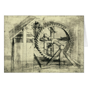 Leonardo da Vinci's Treadmill Powered Crossbow Hälsningskort