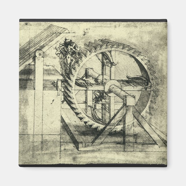 Leonardo da Vinci's Treadmill Powered Crossbow Magnet (Framsidan)
