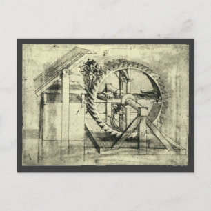 Leonardo da Vinci's Treadmill Powered Crossbow Vykort