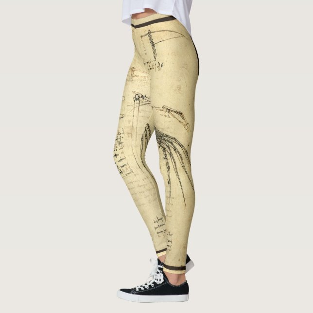 Leonardo da Vincis Vinge på flygande Maskin Sketch Leggings (Vänster)
