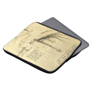 Leonardo da Vincis vinge på flygmasksenskiss Laptop Fodral