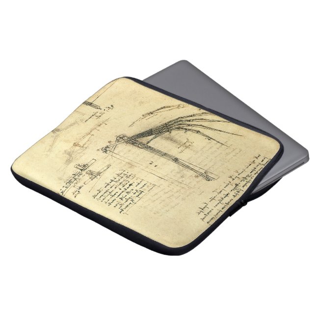 Leonardo da Vincis vinge på flygmasksenskiss Laptop Fodral (Framsida topp)