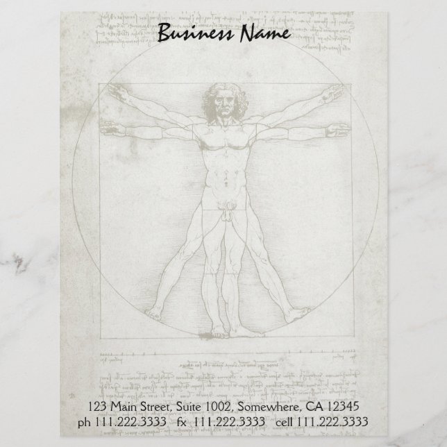 Leonardo da Vinci's Vitruvian Man Brevhuvud (Framsida)
