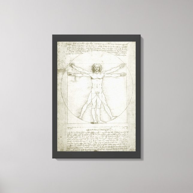 Leonardo da Vinci's Vitruvian Man Canvastryck (Framsida)