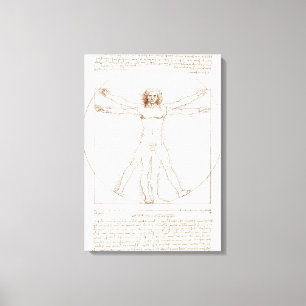 Leonardo da Vinci's Vitruvian Man (cirka 1492) Canvastryck