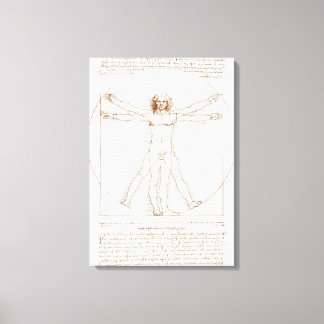 Leonardo da Vinci's Vitruvian Man (cirka 1492) Canvastryck