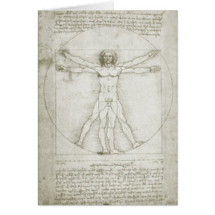 Leonardo da Vinci's Vitruvian Man Hälsningskort