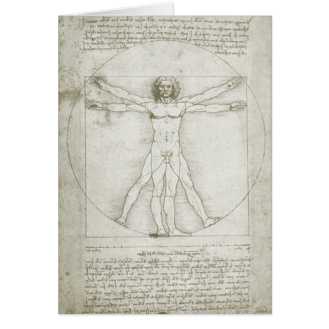 Leonardo da Vinci's Vitruvian Man Hälsningskort (Framsidan)