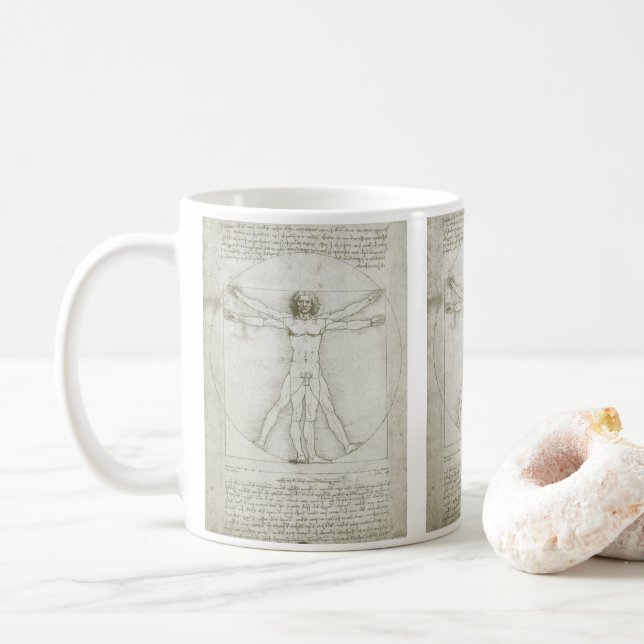 Leonardo da Vinci's Vitruvian Man Kaffemugg (Med munk)