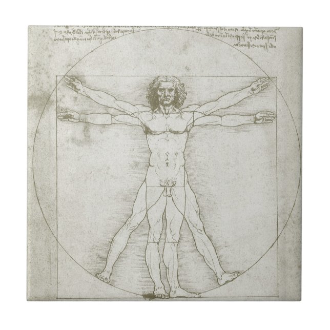 Leonardo da Vinci's Vitruvian Man Kakelplatta (Framsidan)
