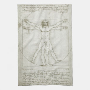 Leonardo da Vinci's Vitruvian Man Kökshandduk