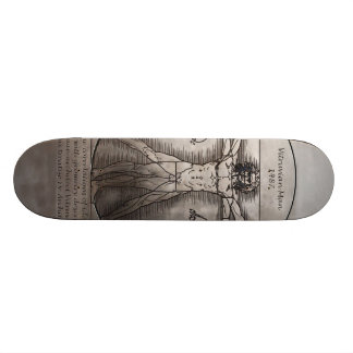 Leonardo da Vincis Vitruvian Man Old School Skateboard Bräda 21,6 Cm