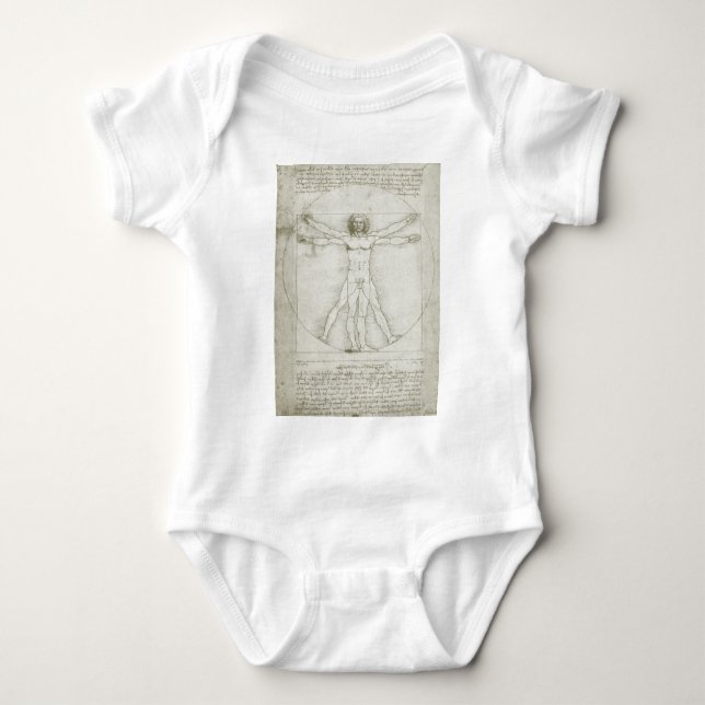 Leonardo da Vinci's Vitruvian Man T-shirt (Framsida)