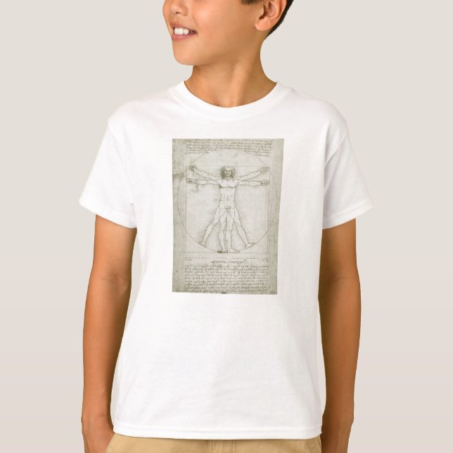 Leonardo da Vinci's Vitruvian Man T-shirt (Framsida)