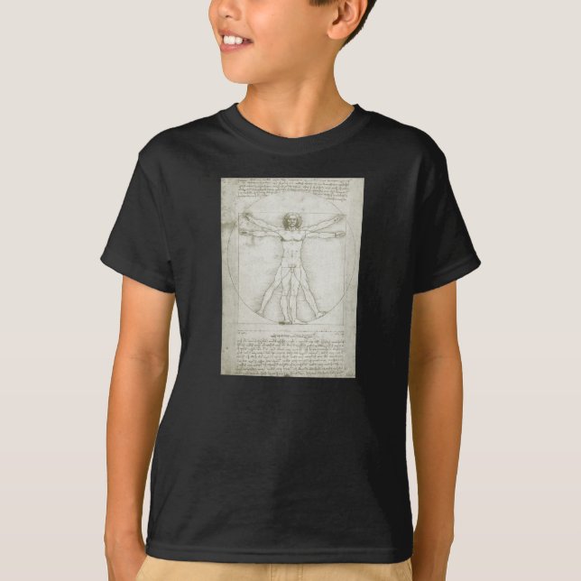 Leonardo da Vincis Vitruvian Man T-shirt (Framsida)