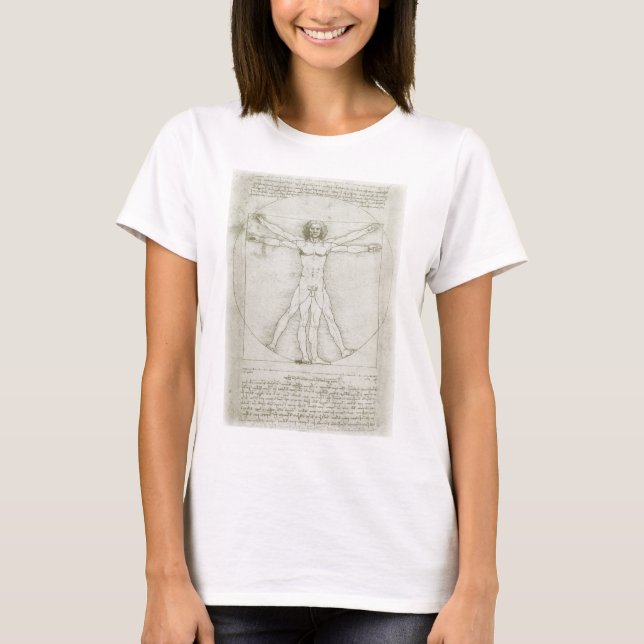 Leonardo da Vinci's Vitruvian Man Tee (Framsida)