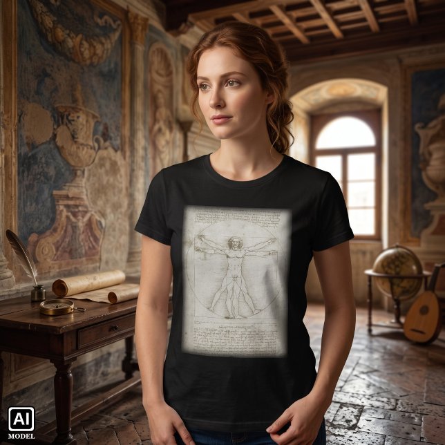Leonardo da Vincis Vitruvian Man Tee (Vitruvian Man by Leonardo da Vinci is a vintage Renaissance sketch with 2 superimposed male figures.)