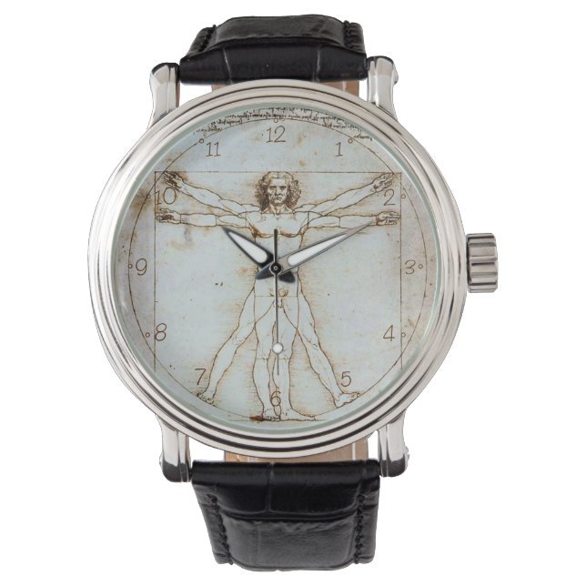 Leonardo da Vinci's Vitruvian Man Watch Armbandsur (Framsida)