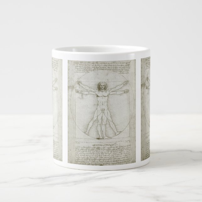 Leonardo da Vincis Vitruviusman Jumbo Mugg (Framsidan)