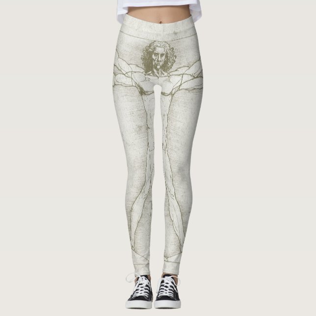 Leonardo da Vincis Vitruviusman Leggings (Framsida)