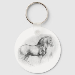 Leonardo DaVinci Horse Keychain Nyckelring