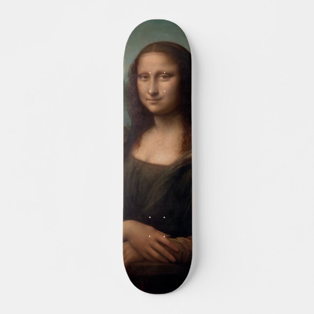 leonardo davinci- mona lisa mini skateboard bräda 18,5 cm (Framsida)