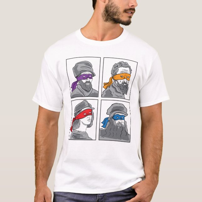 Leonardo Donatello Raphael Michelangelo Gift T Shirt (Framsida)
