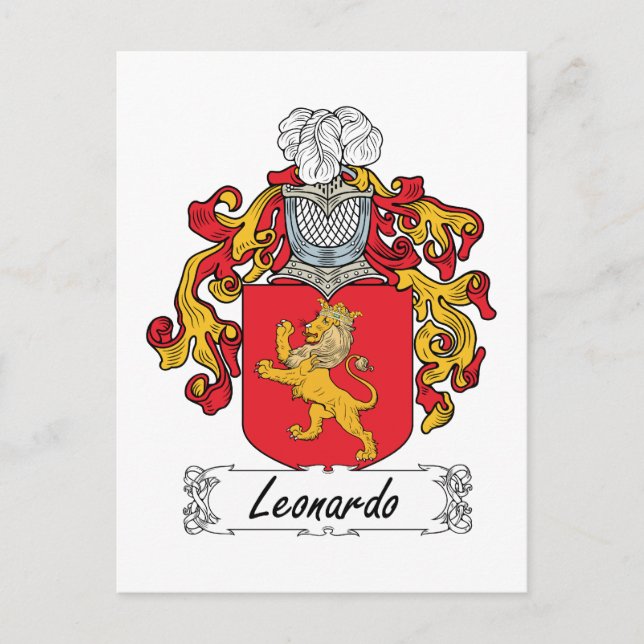 Leonardo Family Crest Vykort (Framsida)