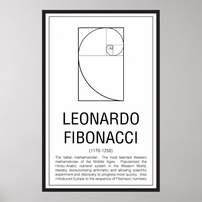 Leonardo Fibonacci Poster (Framsidan)