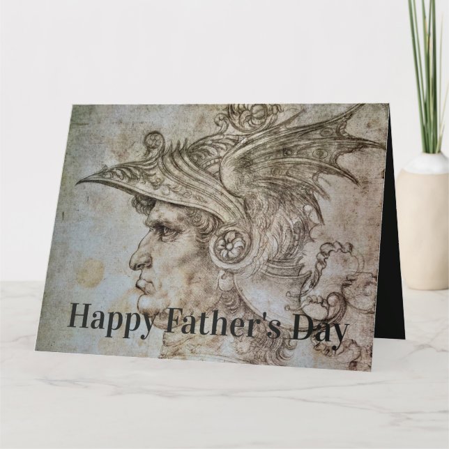 Leonardo’s Helmeted Warrior Kort (Framsida)