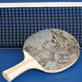 Leonardo’s hjälmförsedd krigare ping pong-paddle pingisracket