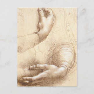 Leonardo-Study-of-hands vykort