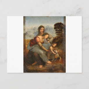 Leonardo Vinci - Jungfrun och barnet med Sankta An Vykort