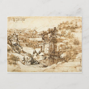 Leonardo Vinci - Liggande teckning för Santa Maria Vykort