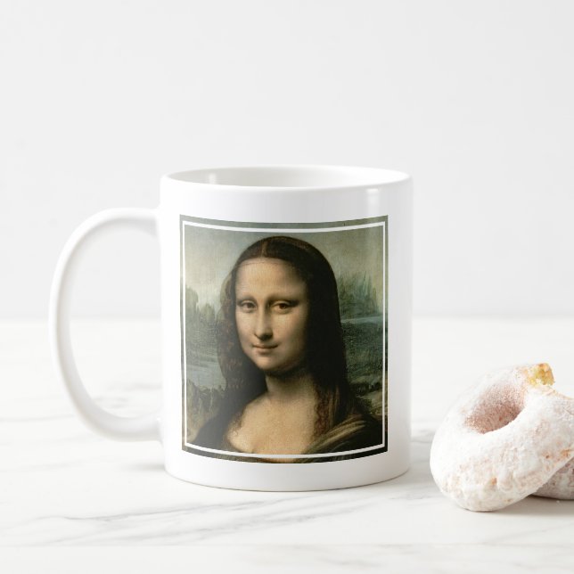 Leonardo Vinci | Mona Lisa, c.1503-6 Kaffemugg (Med munk)