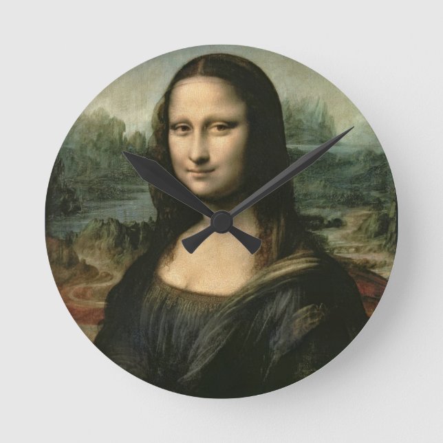 Leonardo Vinci | Mona Lisa, c.1503-6 Rund Klocka (Framsida)