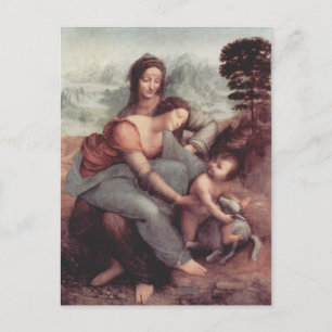 Leonardo Vinci- Virgin and Child med St. Anne Vykort