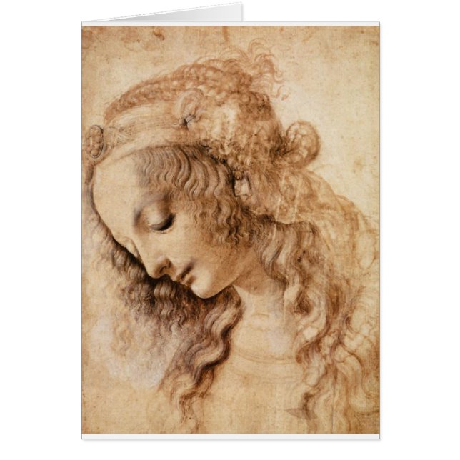 Leonardo Woman Head Hälsningskort (Framsidan)